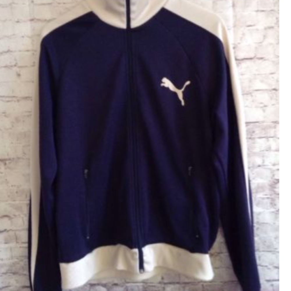 Puma Navy and White Lightweight Track Jacket